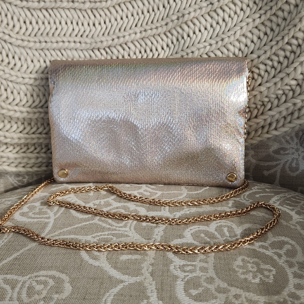 Street Level Crossbody Metallic Handbag Plain or Chain Straps Dress Up or Down